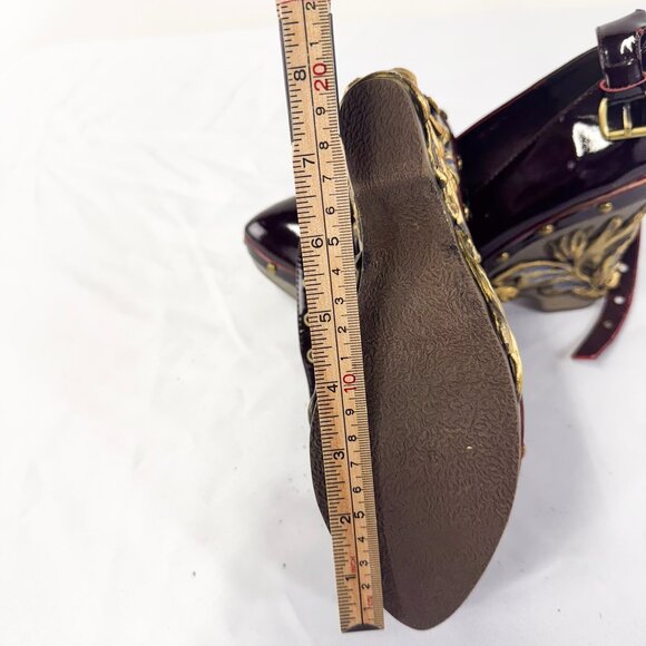 VINTAGE STYLE WEDGE HEEL WITH ANKLE STRAP HIGH HEEL SIZE 36 - Picture 8 of 8